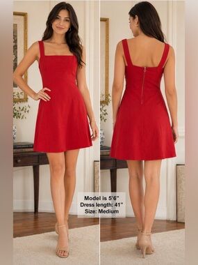 Magaschoni Vibrant Red Midi Dress